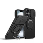 Étui de téléphone avec support rotatif magnétique et protection coulissante pour appareil photo, Pour iPhone 17 Pro Max, Pour iPhone 17 Pro, Pour iPhone 17, Pour iPhone Air, Pour iPhone 16 Pro Max, Pour iPhone 16 Pro