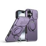 Étui de téléphone avec support rotatif magnétique et protection coulissante pour appareil photo, Pour iPhone 17 Pro Max, Pour iPhone 17 Pro, Pour iPhone 17, Pour iPhone Air, Pour iPhone 16 Pro Max, Pour iPhone 16 Pro