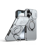 Étui de téléphone avec support rotatif magnétique et protection coulissante pour appareil photo, Pour iPhone 17 Pro Max, Pour iPhone 17 Pro, Pour iPhone 17, Pour iPhone Air, Pour iPhone 16 Pro Max, Pour iPhone 16 Pro