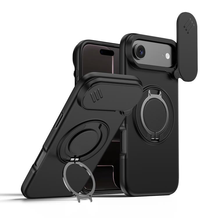 Étui de téléphone avec support rotatif magnétique et protection coulissante pour appareil photo, Pour iPhone 17 Pro Max, Pour iPhone 17 Pro, Pour iPhone 17, Pour iPhone Air, Pour iPhone 16 Pro Max, Pour iPhone 16 Pro