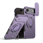 Étui de téléphone avec support rotatif magnétique et protection coulissante pour appareil photo, Pour iPhone 17 Pro Max, Pour iPhone 17 Pro, Pour iPhone 17, Pour iPhone Air, Pour iPhone 16 Pro Max, Pour iPhone 16 Pro
