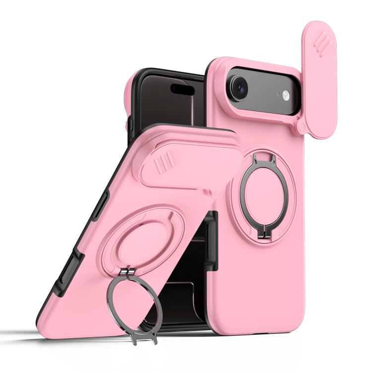 Étui de téléphone avec support rotatif magnétique et protection coulissante pour appareil photo, Pour iPhone 17 Pro Max, Pour iPhone 17 Pro, Pour iPhone 17, Pour iPhone Air, Pour iPhone 16 Pro Max, Pour iPhone 16 Pro