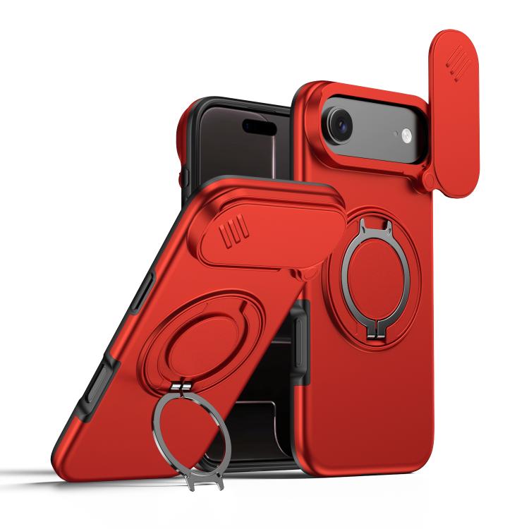 Étui de téléphone avec support rotatif magnétique et protection coulissante pour appareil photo, Pour iPhone 17 Pro Max, Pour iPhone 17 Pro, Pour iPhone 17, Pour iPhone Air, Pour iPhone 16 Pro Max, Pour iPhone 16 Pro