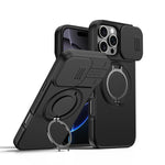 Étui de téléphone avec support rotatif magnétique et protection coulissante pour appareil photo, Pour iPhone 17 Pro Max, Pour iPhone 17 Pro, Pour iPhone 17, Pour iPhone Air, Pour iPhone 16 Pro Max, Pour iPhone 16 Pro