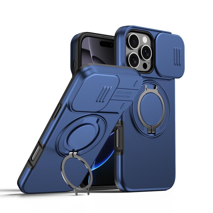 Étui de téléphone avec support rotatif magnétique et protection coulissante pour appareil photo, Pour iPhone 17 Pro Max, Pour iPhone 17 Pro, Pour iPhone 17, Pour iPhone Air, Pour iPhone 16 Pro Max, Pour iPhone 16 Pro