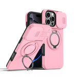 Étui de téléphone avec support rotatif magnétique et protection coulissante pour appareil photo, Pour iPhone 17 Pro Max, Pour iPhone 17 Pro, Pour iPhone 17, Pour iPhone Air, Pour iPhone 16 Pro Max, Pour iPhone 16 Pro