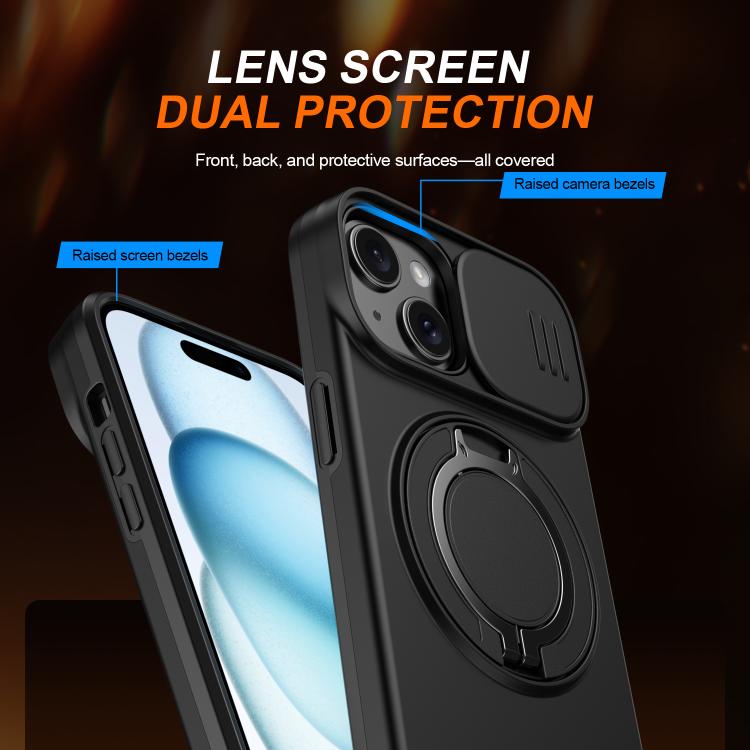 Coque de téléphone avec support magnétique rotatif à bouclier coulissant pour caméra, pour iPhone 14 / 13, pour iPhone 14 Pro, pour iPhone 14 Pro Max, pour iPhone 13 Pro Max / 12 Pro Max, pour iPhone 13 Pro, pour iPhone 12 / 12 Pro