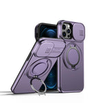 Coque de téléphone avec support magnétique rotatif à bouclier coulissant pour caméra, pour iPhone 14 / 13, pour iPhone 14 Pro, pour iPhone 14 Pro Max, pour iPhone 13 Pro Max / 12 Pro Max, pour iPhone 13 Pro, pour iPhone 12 / 12 Pro