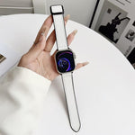 Bracelet de montre xDfind en cuir végétalien texturé litchi à boucle magnétique, pour Apple Watch 42 / 44 / 45 / 46 / 49 mm, pour Apple Watch 38 / 40 / 41 / S11 42 mm