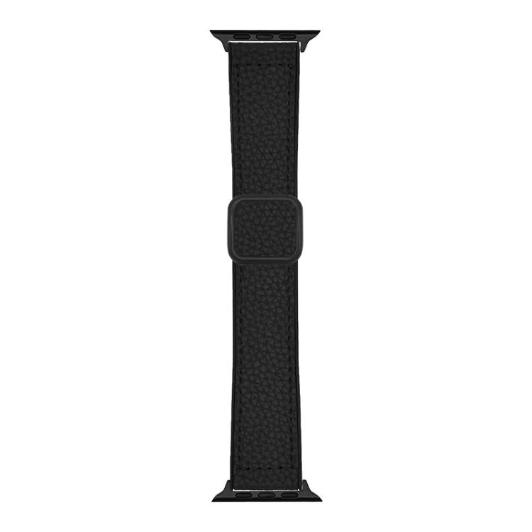 Bracelet de montre xDfind en cuir végétalien texturé litchi à boucle magnétique, pour Apple Watch 42 / 44 / 45 / 46 / 49 mm, pour Apple Watch 38 / 40 / 41 / S11 42 mm
