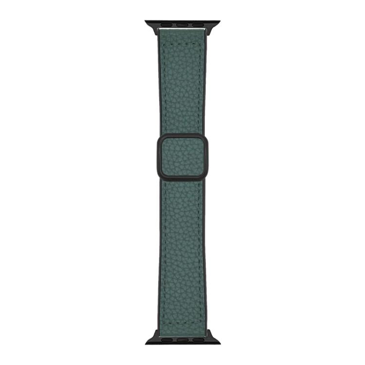 Bracelet de montre xDfind en cuir végétalien texturé litchi à boucle magnétique, pour Apple Watch 42 / 44 / 45 / 46 / 49 mm, pour Apple Watch 38 / 40 / 41 / S11 42 mm