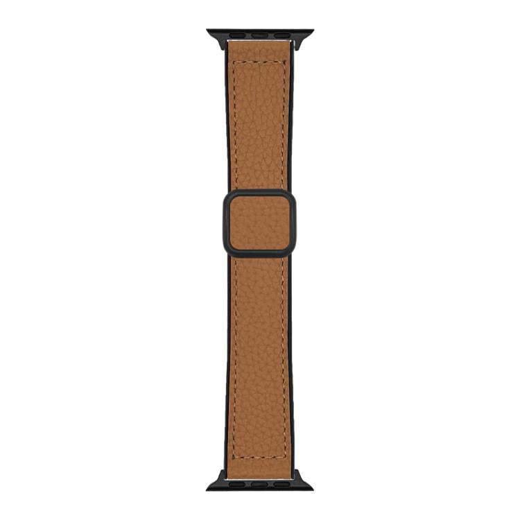 Bracelet de montre xDfind en cuir végétalien texturé litchi à boucle magnétique, pour Apple Watch 42 / 44 / 45 / 46 / 49 mm, pour Apple Watch 38 / 40 / 41 / S11 42 mm