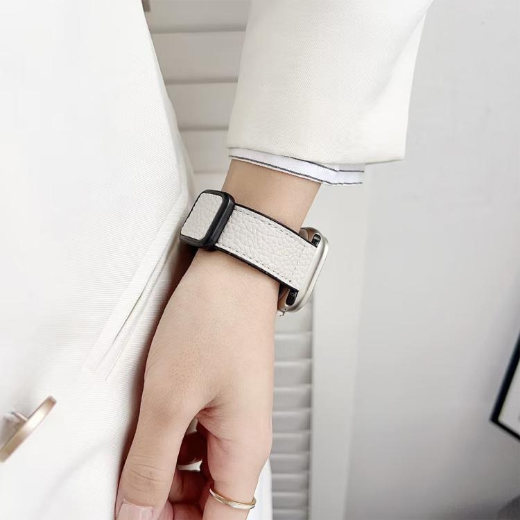 Bracelet de montre xDfind en cuir végétalien texturé litchi à boucle magnétique, pour Apple Watch 42 / 44 / 45 / 46 / 49 mm, pour Apple Watch 38 / 40 / 41 / S11 42 mm