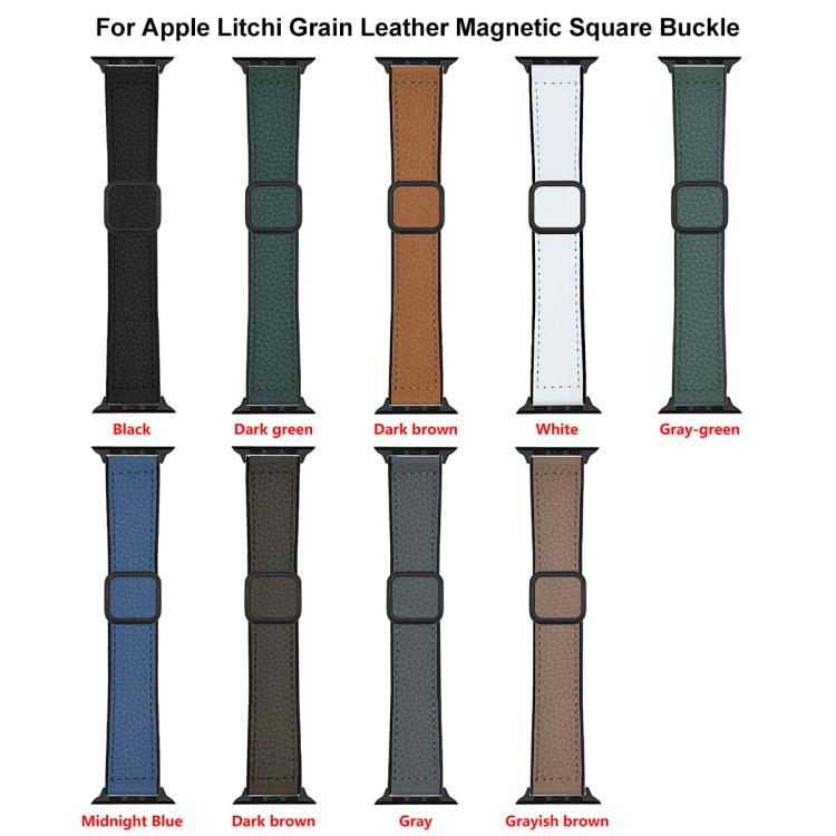 Bracelet de montre xDfind en cuir végétalien texturé litchi à boucle magnétique, pour Apple Watch 42 / 44 / 45 / 46 / 49 mm, pour Apple Watch 38 / 40 / 41 / S11 42 mm