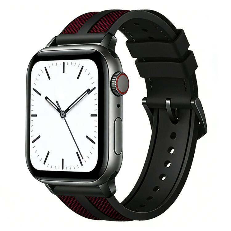 Bracelet de montre tressé en nylon et silicone hybride xDfind Flame, pour Apple Watch 42 / 44 / 45 / 46 / 49 mm, pour Apple Watch 38 / 40 / 41 / S11 42 mm