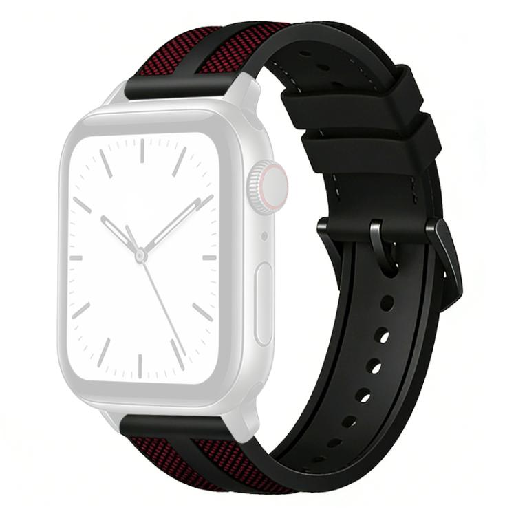 Bracelet de montre tressé en nylon et silicone hybride xDfind Flame, pour Apple Watch 42 / 44 / 45 / 46 / 49 mm, pour Apple Watch 38 / 40 / 41 / S11 42 mm