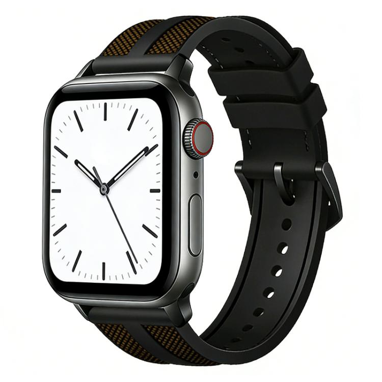 Bracelet de montre tressé en nylon et silicone hybride xDfind Flame, pour Apple Watch 42 / 44 / 45 / 46 / 49 mm, pour Apple Watch 38 / 40 / 41 / S11 42 mm
