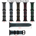 Bracelet de montre tressé en nylon et silicone hybride xDfind Flame, pour Apple Watch 42 / 44 / 45 / 46 / 49 mm, pour Apple Watch 38 / 40 / 41 / S11 42 mm