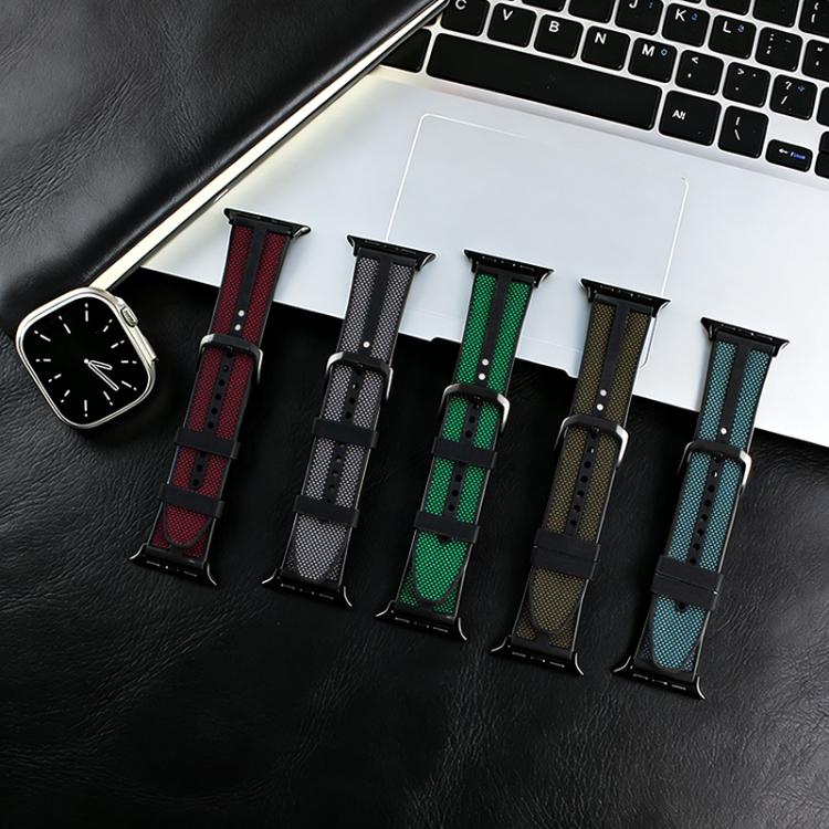 Bracelet de montre tressé en nylon et silicone hybride xDfind Flame, pour Apple Watch 42 / 44 / 45 / 46 / 49 mm, pour Apple Watch 38 / 40 / 41 / S11 42 mm