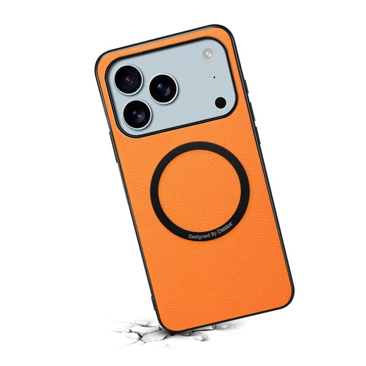 Étui magnétique pour téléphone Denior A08 en cuir PU végétalien texture veau, Pour iPhone 17 Pro Max, Pour iPhone 17 Pro, Pour iPhone 17, Pour iPhone Air
