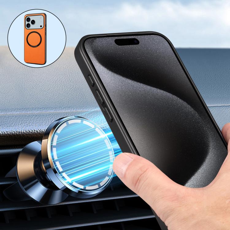 Étui magnétique pour téléphone Denior A08 en cuir PU végétalien texture veau, Pour iPhone 17 Pro Max, Pour iPhone 17 Pro, Pour iPhone 17, Pour iPhone Air