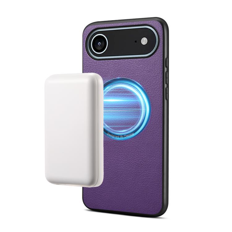 Étui magnétique pour téléphone Denior A08 en cuir PU végétalien texture veau, Pour iPhone 17 Pro Max, Pour iPhone 17 Pro, Pour iPhone 17, Pour iPhone Air