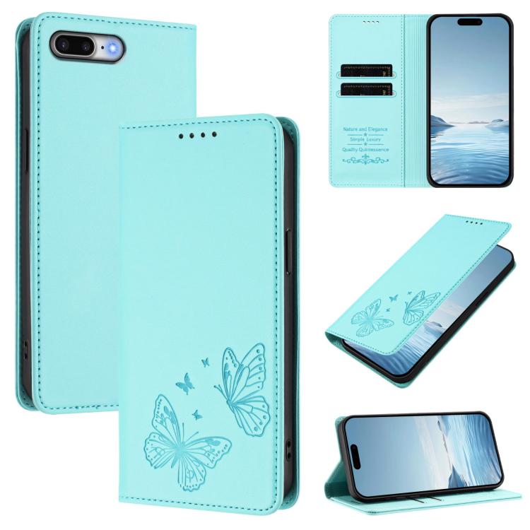 Étui de téléphone en cuir végétalien papillon double magnétique fort, pour iPhone X / XS, pour iPhone XR, pour iPhone XS Max, pour iPhone 8 Plus / 7 Plus