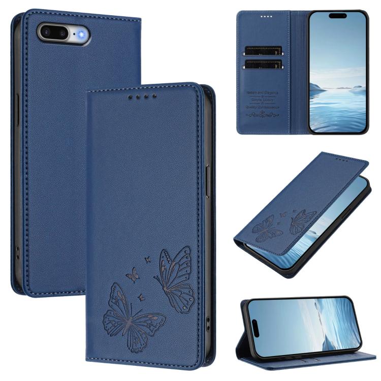 Étui de téléphone en cuir végétalien papillon double magnétique fort, pour iPhone X / XS, pour iPhone XR, pour iPhone XS Max, pour iPhone 8 Plus / 7 Plus