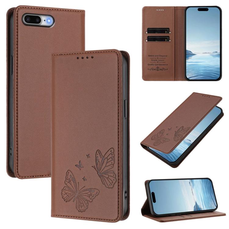 Étui de téléphone en cuir végétalien papillon double magnétique fort, pour iPhone X / XS, pour iPhone XR, pour iPhone XS Max, pour iPhone 8 Plus / 7 Plus