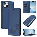 Coque de téléphone en cuir végan RFID à double papillon magnétique puissant, pour iPhone 15, pour iPhone 14 Plus, pour iPhone 14 / 13, pour iPhone 14 Pro