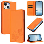 Coque de téléphone en cuir végan RFID à double papillon magnétique puissant, pour iPhone 15, pour iPhone 14 Plus, pour iPhone 14 / 13, pour iPhone 14 Pro