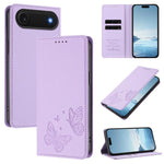 Étui de téléphone en cuir végétalien double papillon magnétique puissant RFID, Pour iPhone Air, Pour iPhone 16 Pro Max, Pour iPhone 16 Pro, Pour iPhone 16 Plus
