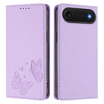 Étui de téléphone en cuir végétalien double papillon magnétique puissant RFID, Pour iPhone Air, Pour iPhone 16 Pro Max, Pour iPhone 16 Pro, Pour iPhone 16 Plus