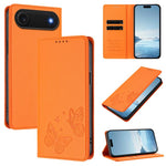 Étui de téléphone en cuir végétalien double papillon magnétique puissant RFID, Pour iPhone Air, Pour iPhone 16 Pro Max, Pour iPhone 16 Pro, Pour iPhone 16 Plus
