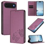 Étui de téléphone en cuir végétalien double papillon magnétique puissant RFID, Pour iPhone Air, Pour iPhone 16 Pro Max, Pour iPhone 16 Pro, Pour iPhone 16 Plus