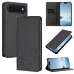 Étui de téléphone en cuir végétalien double papillon magnétique puissant RFID, Pour iPhone Air, Pour iPhone 16 Pro Max, Pour iPhone 16 Pro, Pour iPhone 16 Plus