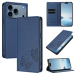 Étui portefeuille en cuir vegan avec papillon double magnétique puissant et protection RFID pour iPhone 17e / 16e, pour iPhone 17 Pro Max, pour iPhone 17 Pro, pour iPhone 17