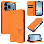 Étui portefeuille en cuir vegan avec papillon double magnétique puissant et protection RFID pour iPhone 17e / 16e, pour iPhone 17 Pro Max, pour iPhone 17 Pro, pour iPhone 17