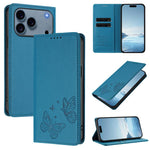 Étui portefeuille en cuir vegan avec papillon double magnétique puissant et protection RFID pour iPhone 17e / 16e, pour iPhone 17 Pro Max, pour iPhone 17 Pro, pour iPhone 17