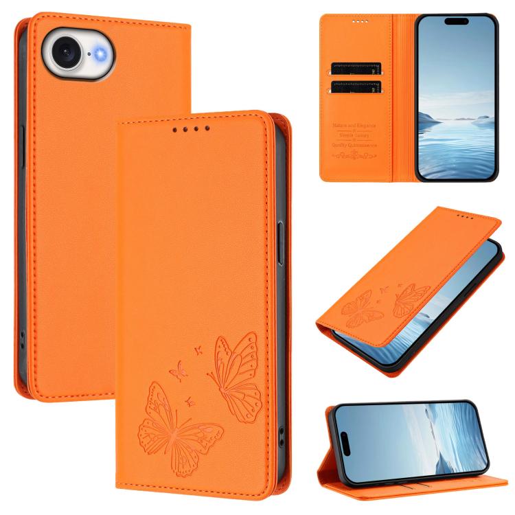 Étui portefeuille en cuir vegan avec papillon double magnétique puissant et protection RFID pour iPhone 17e / 16e, pour iPhone 17 Pro Max, pour iPhone 17 Pro, pour iPhone 17
