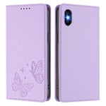 Étui de téléphone en cuir végétalien papillon double magnétique fort, pour iPhone X / XS, pour iPhone XR, pour iPhone XS Max, pour iPhone 8 Plus / 7 Plus