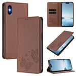 Étui de téléphone en cuir végétalien papillon double magnétique fort, pour iPhone X / XS, pour iPhone XR, pour iPhone XS Max, pour iPhone 8 Plus / 7 Plus