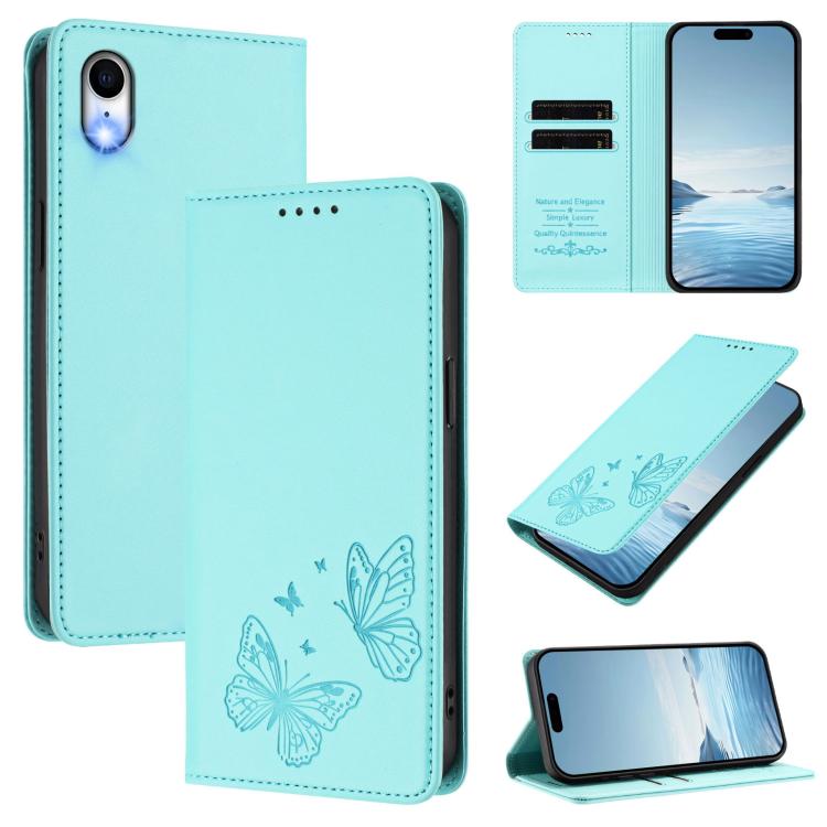 Étui de téléphone en cuir végétalien papillon double magnétique fort, pour iPhone X / XS, pour iPhone XR, pour iPhone XS Max, pour iPhone 8 Plus / 7 Plus