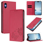 Étui de téléphone en cuir végétalien papillon double magnétique fort, pour iPhone X / XS, pour iPhone XR, pour iPhone XS Max, pour iPhone 8 Plus / 7 Plus