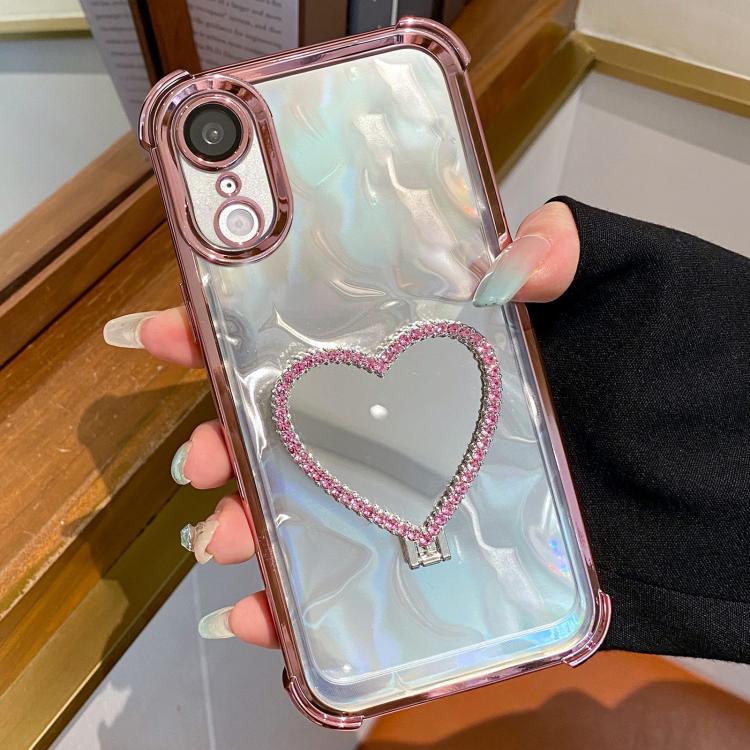 Coque de téléphone en TPU électrolytique en forme de cœur + acrylique avec support, pour iPhone XR, pour iPhone XS Max