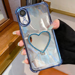 Coque de téléphone en TPU électrolytique en forme de cœur + acrylique avec support, pour iPhone XR, pour iPhone XS Max