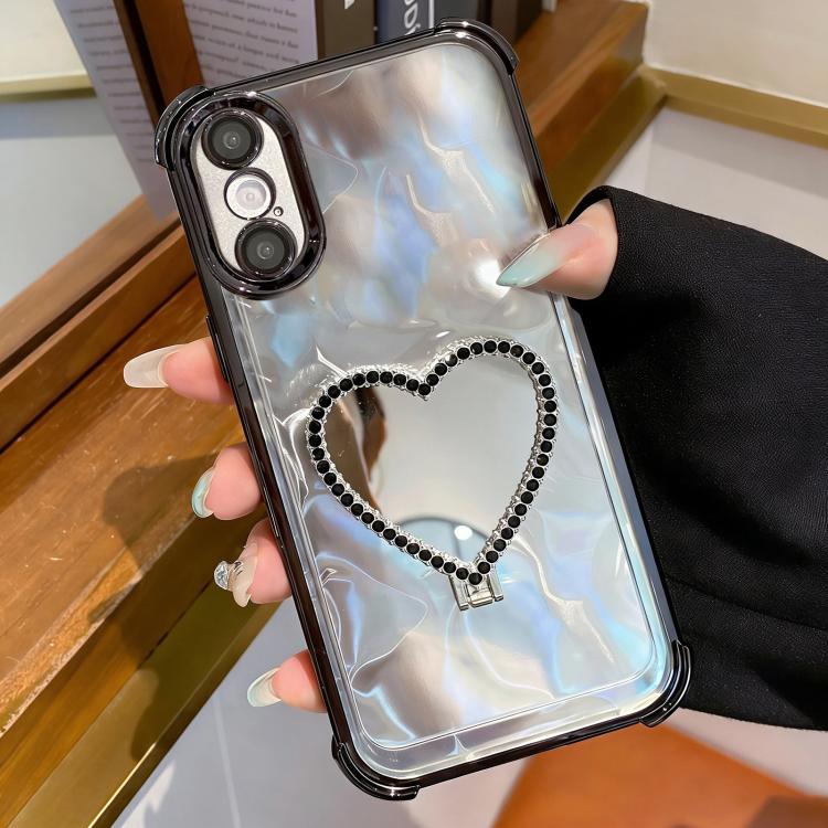 Coque de téléphone en TPU électrolytique en forme de cœur + acrylique avec support, pour iPhone XR, pour iPhone XS Max