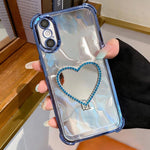 Coque de téléphone en TPU électrolytique en forme de cœur + acrylique avec support, pour iPhone XR, pour iPhone XS Max