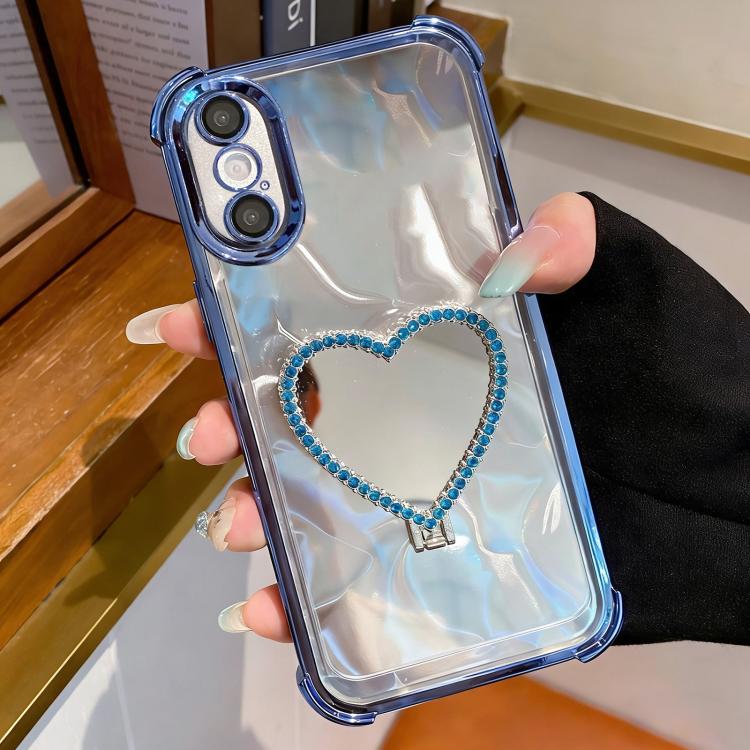 Coque de téléphone en TPU électrolytique en forme de cœur + acrylique avec support, pour iPhone XR, pour iPhone XS Max