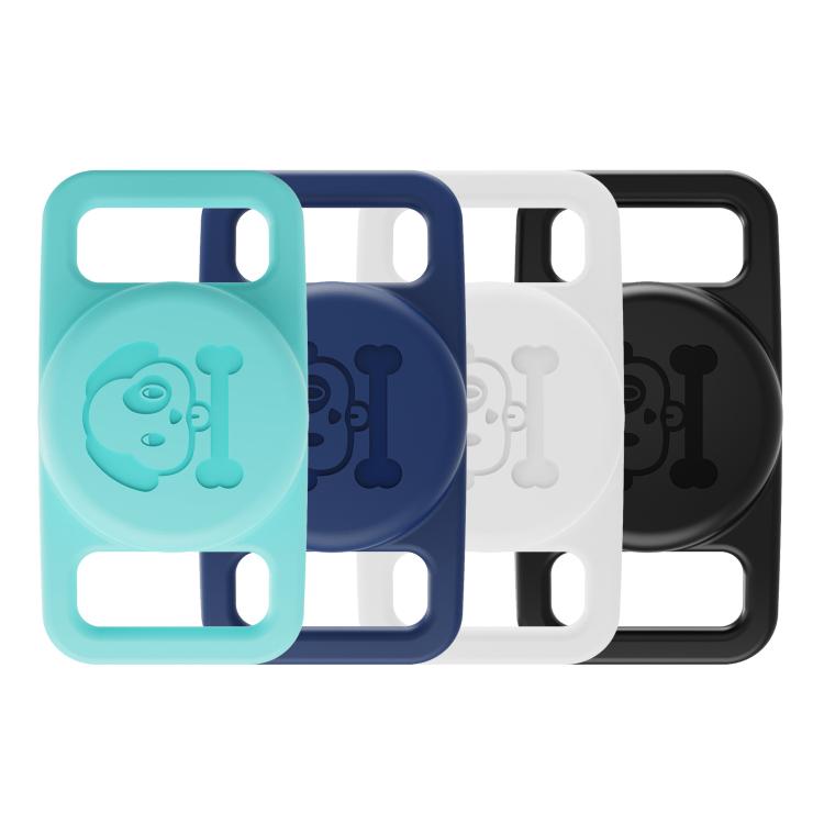 XDcase Lot de 4 colliers pour animaux de compagnie en silicone étanche, 4 pièces (noir, blanc, bleu, vert), 4 pièces (rose, rouge, violet, jaune)
